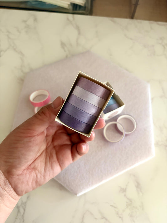 Pastel Washi Tape Set – 5 Roll Gradient Collection