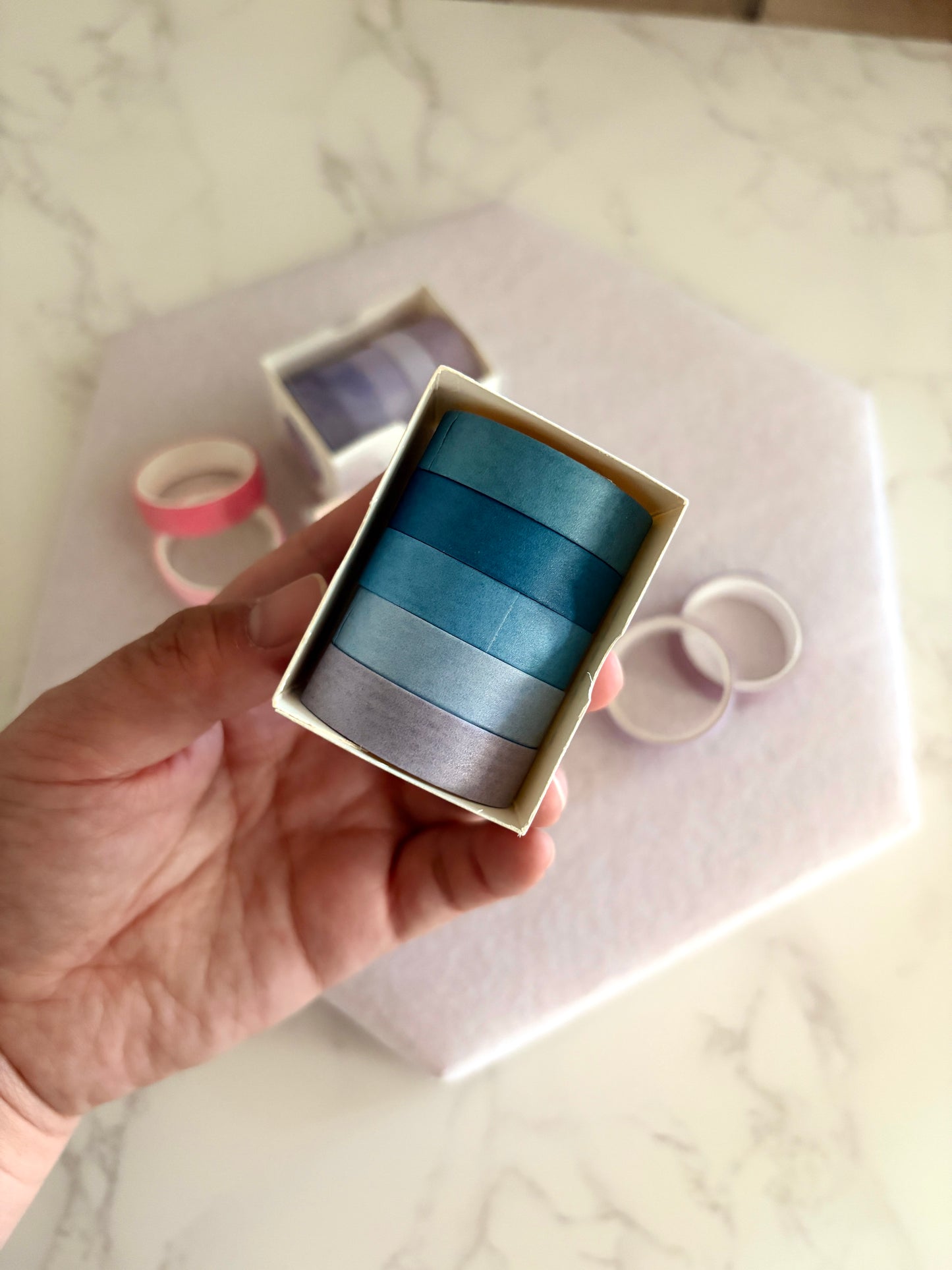 Pastel Washi Tape Set – 5 Roll Gradient Collection