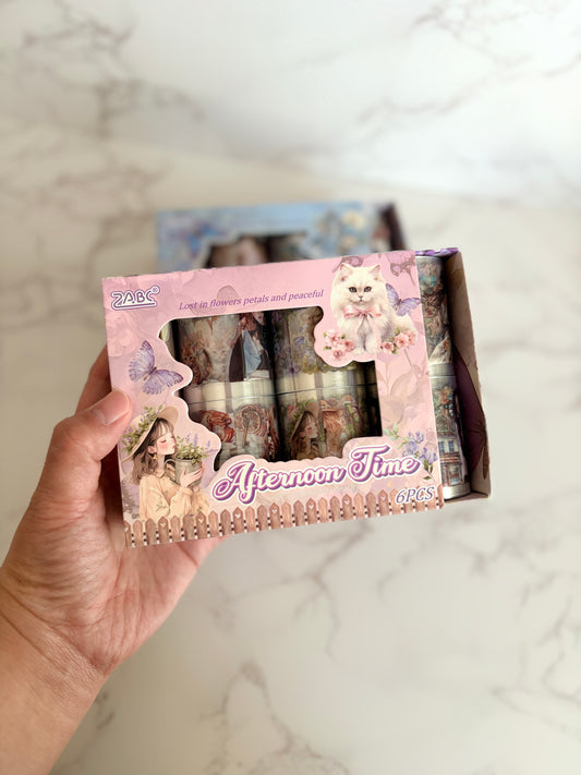 Afternoon Time PET Tape Set — 6 Rolls