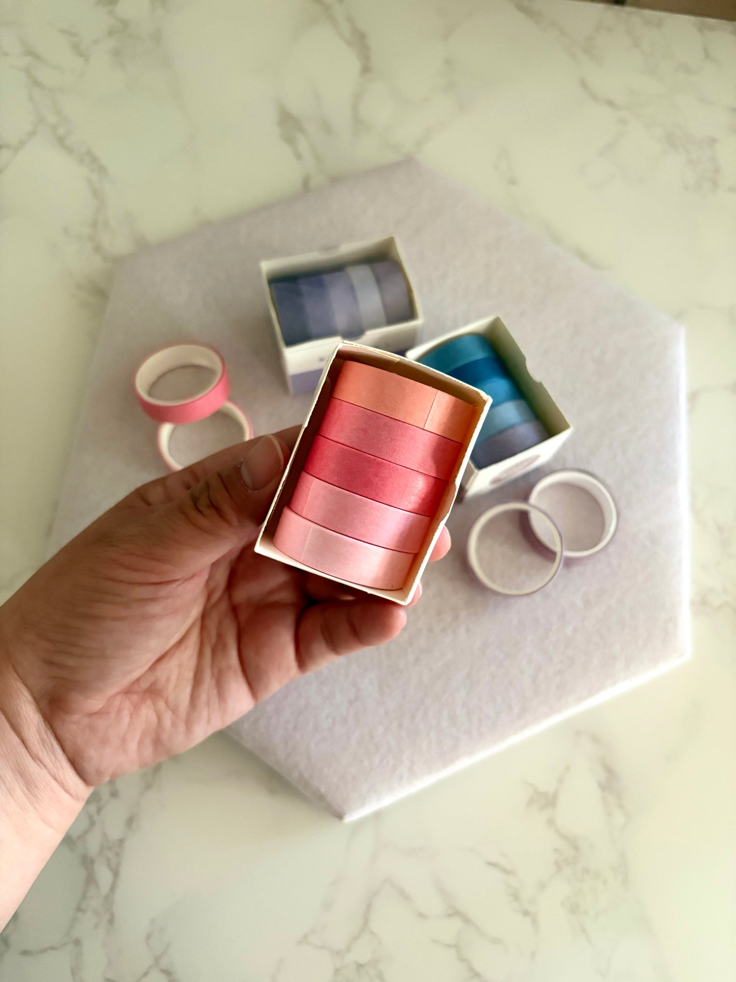 Pastel Washi Tape Set – 5 Roll Gradient Collection